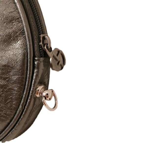 Giorgio Armoni Makeup Cosmetics Bag Circle Pouch Gunmetal Gray Designer Round - Picture 10 of 16